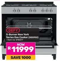 Defy 5 Burner New York Series Gas Cooker DGS902