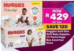 Huggies Gold Skin Soft Baby Nappies OR Pants Mega Box
