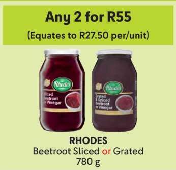 RHODES Beetroot Sliced or Grated 780 g