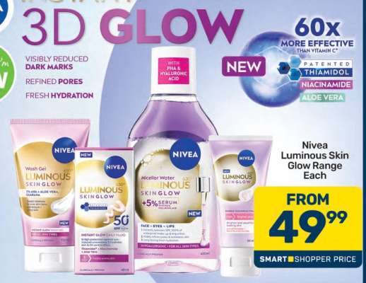 Nivea Luminous Skin Glow Range Each