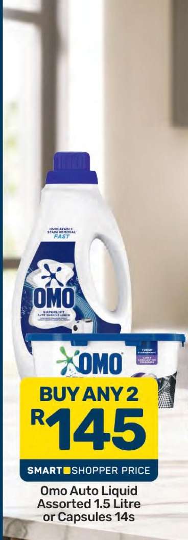 Omo Auto Liquid Assorted 1.5 Litre or Capsules 14s
