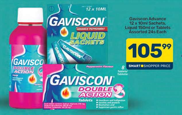 Gaviscon Advance 12 x 10ml Sachets, Liquid 150ml or Tablets Assorted 24s Each