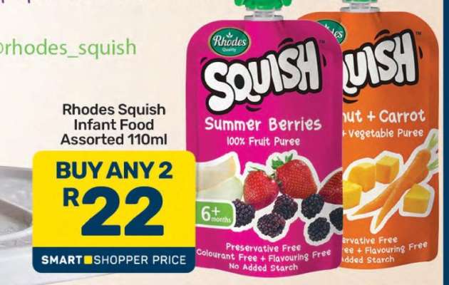 Rhodes Squish Infant Food Assorted 110ml