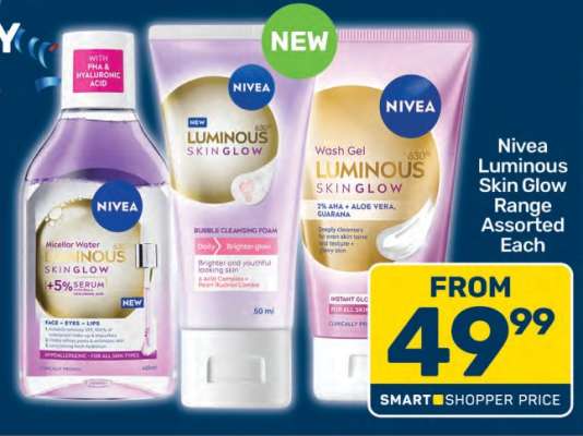 Nivea Luminous Skin Glow Range Assorted Each