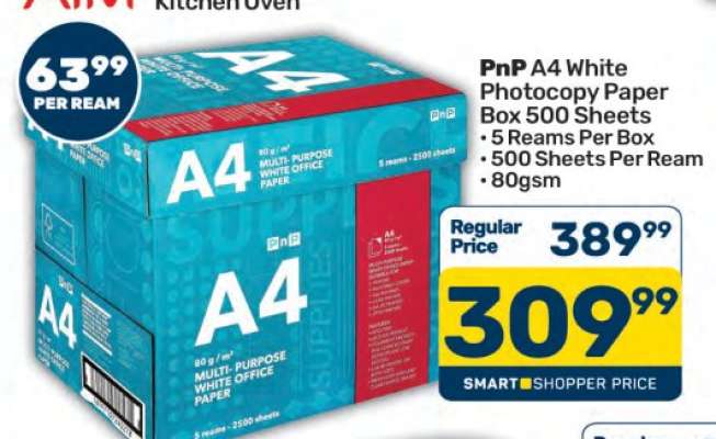 PnP A4 White Photocopy Paper Box 500 Sheets