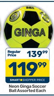 Neon Ginga Soccer Ball Assorted Each