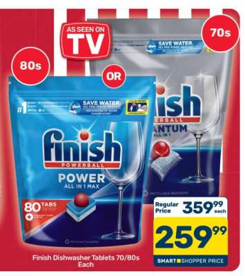 Finish Dishwasher Tablets 70/80s Each