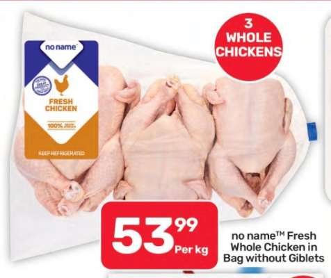 no name Fresh Whole Chicken in Bag Without Giblets