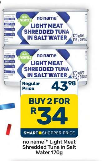 no name™ Light Meat Shredded Tuna in Salt Water 170g