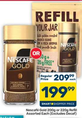 Nescafé Gold 200g or 220g Refill