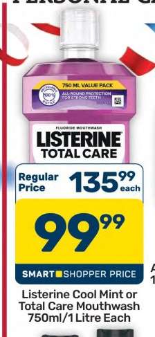 Listerine Cool Mint or Total Care Mouthwash