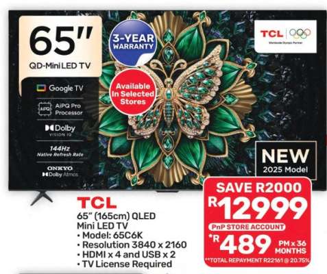 TCL 65" QD-Mini LED TV