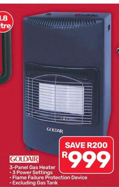 GOLDAIR 3 Panel Gas Heater