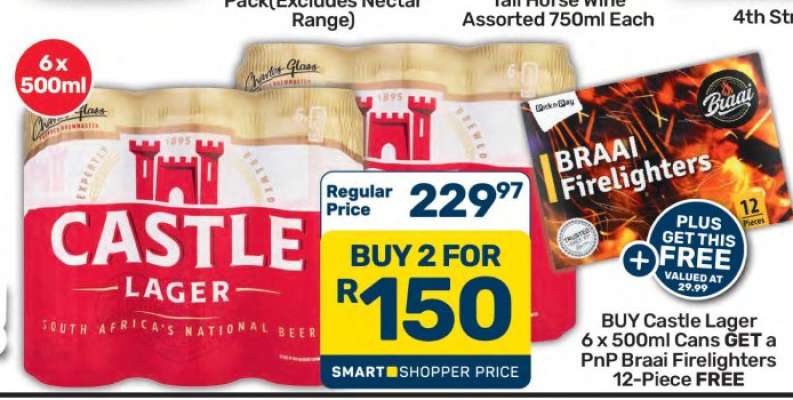Castle Lager 6 x 500ml Cans