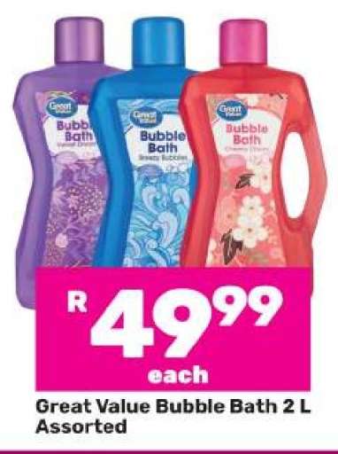 Great Value Bubble Bath 2 L Assorted