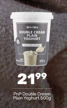 PnP Double Cream Plain Yoghurt 500g