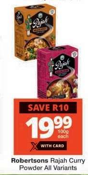 ROBERTSONS RAJAH CURRY POWDER all variants