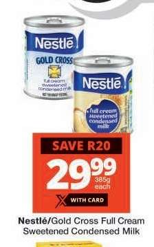 Nestlé/Gold Cross Full Cream Sweetened Condensed Milk