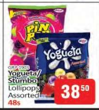 Yogueta/Stumbo Lollipops Assorted