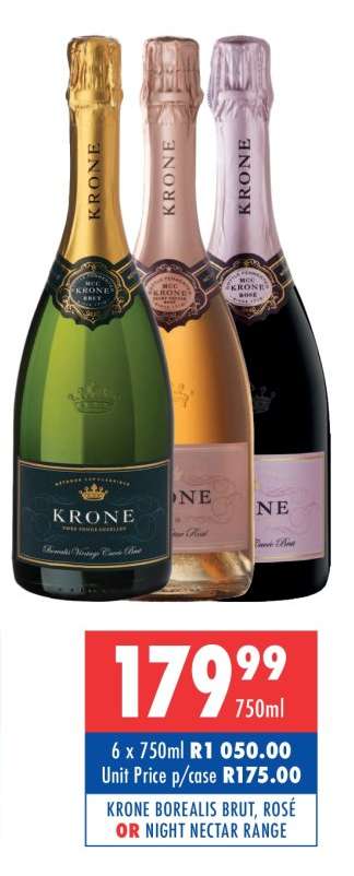 KRONE BOREALIS BRUT, ROSÉ OR NIGHT NECTAR RANGE