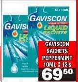 GAVISCON SACHETS PEPPERMINT 10ML X 12's