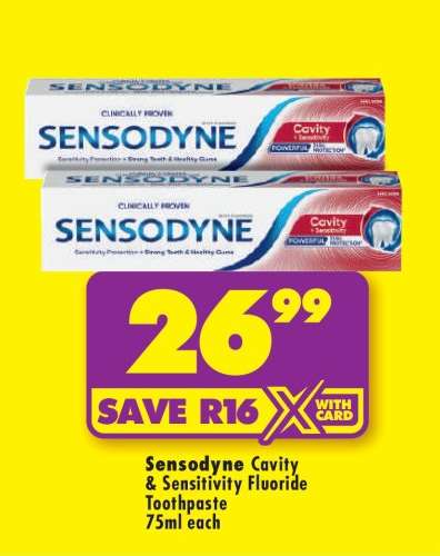 Sensodyne Cavity & Sensitivity Fluoride Toothpaste 75ml each