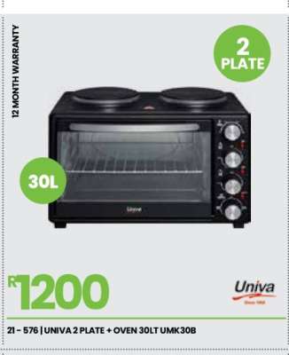 Univa 2 Plate + Oven 30LT UMK30B