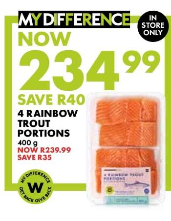 4 Rainbow Trout Portions