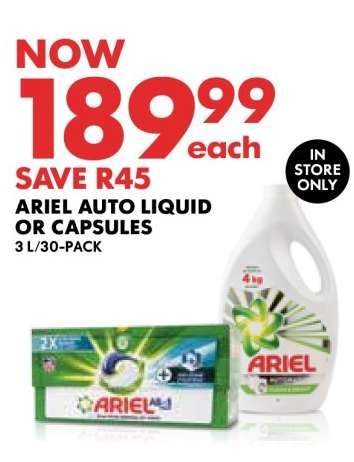 ARIEL AUTO LIQUID OR CAPSULES