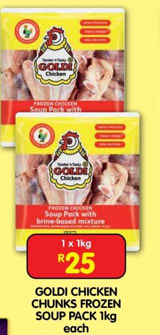 GOLDI CHICKEN CHUNKS FROZEN SOUP PACK 1kg