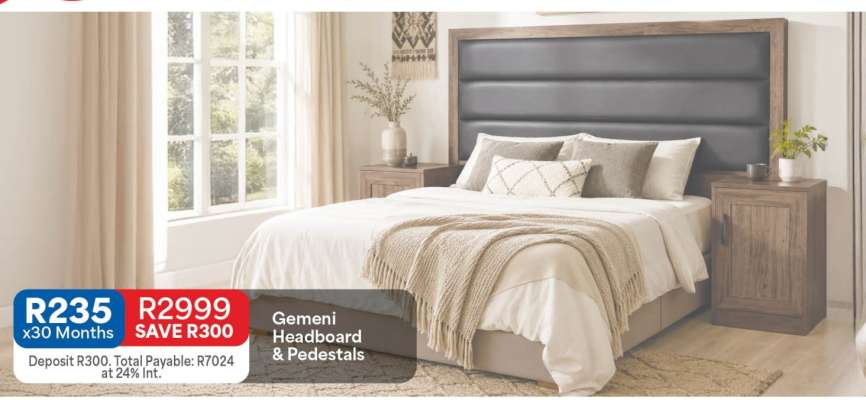 Gemeni Headboard & Pedestals