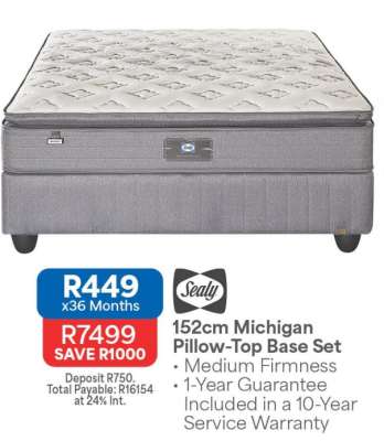 152cm Michigan Pillow-Top Base Set