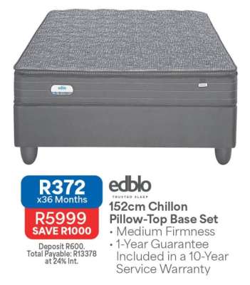 152cm Chillon Pillow-Top Base Set