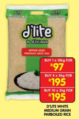 D'LITE WHITE MEDIUM GRAIN PARBOILED RICE