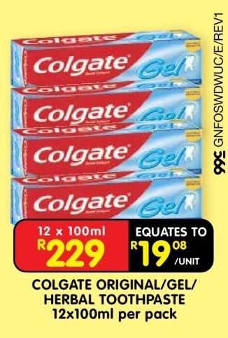 COLGATE ORIGINAL/GEL/HERBAL TOOTHPASTE