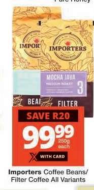 Importers Coffee Beans/Filter Coffee All Variants
