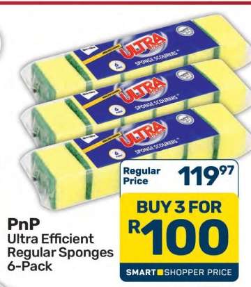 PnP Ultra Efficient Regular Sponges 6-Pack
