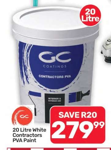 20 Litre White Contractors PVA Paint