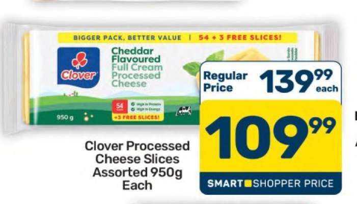 Clover Processed Cheese Slices Assorted 950g