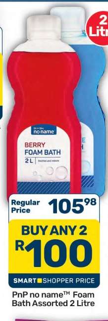 PnP no name Foam Bath Assorted 2 Litre