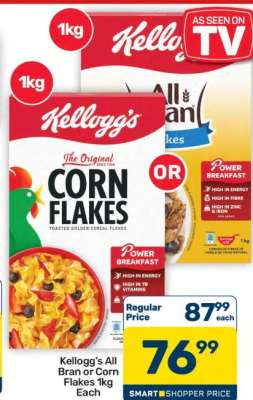 Kellogg’s All-Bran or Corn Flakes 1kg