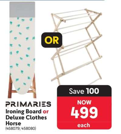 Primaries Ironing Board or Deluxe Clothes Horse