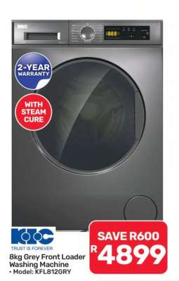 8kg Grey Front Loader Washing Machine