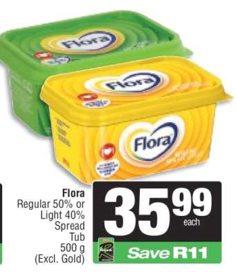 Flora Regular 50% or Light 40% Spread Tub