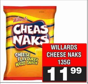 WILLARDS CHEESE NAKS 135G