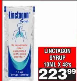LINCTAGON SYRUP 10ML X 48's