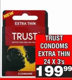 TRUST CONDOMS EXTRA THIN 24 X 3's