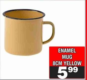 ENAMEL MUG 8CM YELLOW