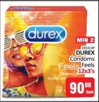 DUREX Condoms Feels 12x3's