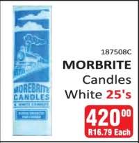MORBRITE Candles White 25's